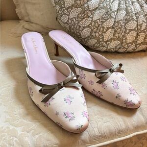 For Love and Lemons Floral Kitten Heel Vintage Inspired